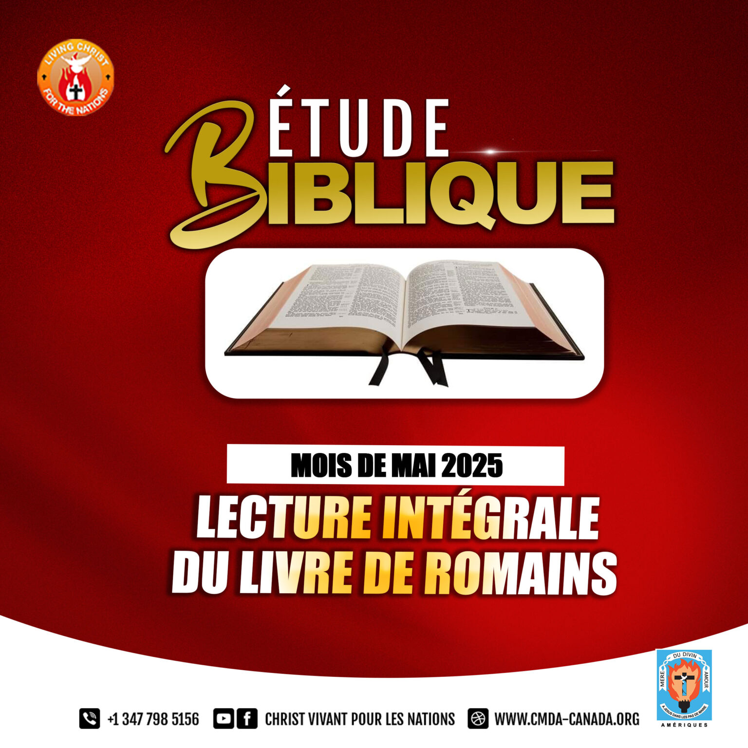 ETUDE BIBLIQUE  Lecture intégrale du livre de Romains Christ Vivant pour les Nations